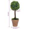 Artificial Boxwood Plants 2 pcs - Ball Shaped Green 56 cm