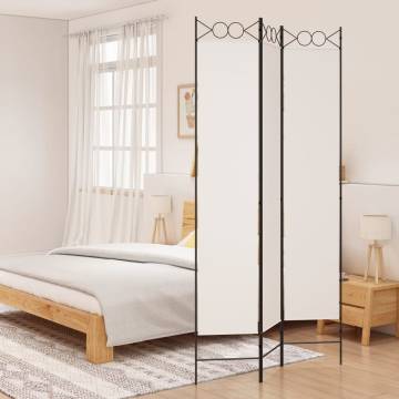 3-Panel Room Divider White - 120x220 cm Fabric | Hipomarket