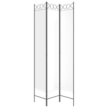 3-Panel Room Divider White - 120x220 cm Fabric | Hipomarket