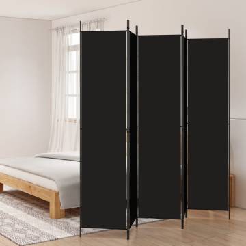 5-Panel Black Room Divider - Stylish & Versatile | HipoMarket