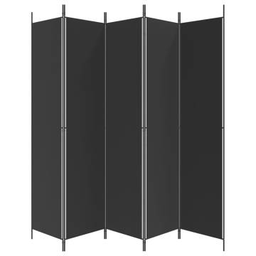 5-Panel Black Room Divider - Stylish & Versatile | HipoMarket