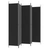 5-Panel Black Room Divider - Stylish & Versatile | HipoMarket