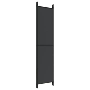 5-Panel Black Room Divider - Stylish & Versatile | HipoMarket