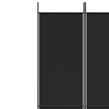 5-Panel Black Room Divider - Stylish & Versatile | HipoMarket