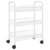 3-Tier Kitchen Trolley White - Durable Iron Cart | HipoMarket