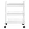 3-Tier Kitchen Trolley White - Durable Iron Cart | HipoMarket