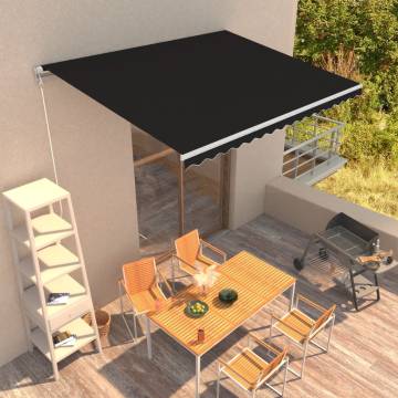 Manual Retractable Awning 400x300 cm Anthracite - HipoMarket