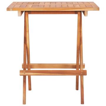 Folding Bistro Table - Solid Teak Wood 60x60 cm | Hipo Market