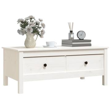 Stylish White Coffee Table - Solid Pine Wood | HipoMarket UK