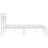 Elegant White Metal Bed Frame with Headboard - 140x200 cm