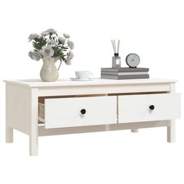 Stylish White Coffee Table - Solid Pine Wood | HipoMarket UK