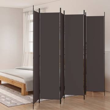 6-Panel Room Divider Brown - Versatile & Space-Saving