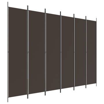 6-Panel Room Divider Brown - Versatile & Space-Saving