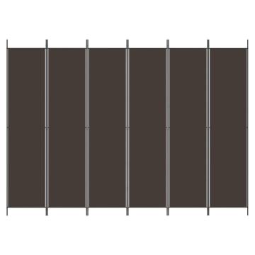 6-Panel Room Divider Brown - Versatile & Space-Saving