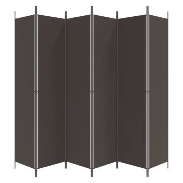 6-Panel Room Divider Brown - Versatile & Space-Saving