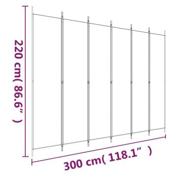 6-Panel Room Divider Brown - Versatile & Space-Saving