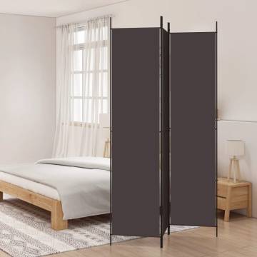 3-Panel Room Divider Brown - 150x220 cm Fabric | HipoMarket