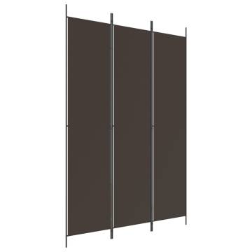 3-Panel Room Divider Brown - 150x220 cm Fabric | HipoMarket