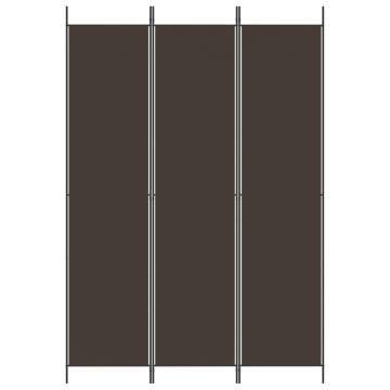 3-Panel Room Divider Brown - 150x220 cm Fabric | HipoMarket