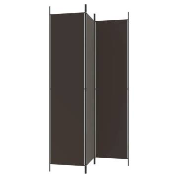 3-Panel Room Divider Brown - 150x220 cm Fabric | HipoMarket