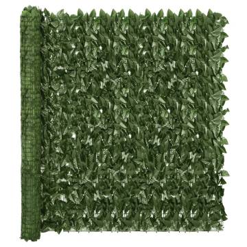 Dark Green Leaves Balcony Screen 300x150 cm | HipoMarket