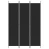 3-Panel Black Room Divider 150x220 cm - Stylish and Functional