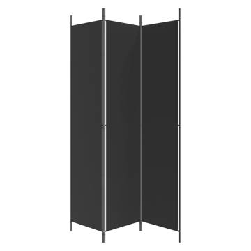 3-Panel Black Room Divider 150x220 cm - Stylish and Functional