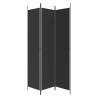 3-Panel Black Room Divider 150x220 cm - Stylish and Functional