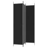 3-Panel Black Room Divider 150x220 cm - Stylish and Functional