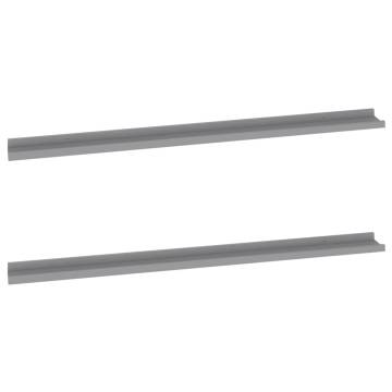 Grey Wall Shelves (2 Pcs) - Stylish Storage Solution | HipoMarket