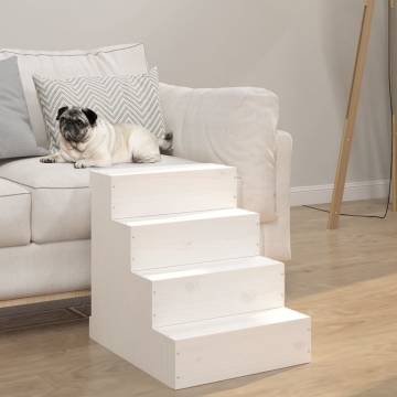 Pet Stair White - Solid Pine Wood for Easy Access | HipoMarket