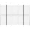 5-Panel Room Divider White 250x180 cm - Stylish Privacy Solution