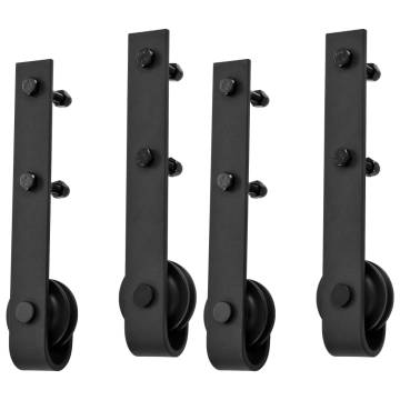 Sliding Door Hardware Kits - 200cm Steel Black | HipoMarket