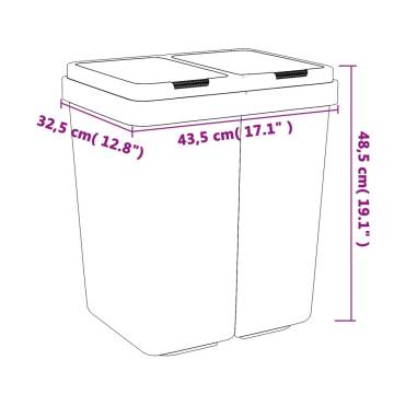 Dual Bin White 2x25 L - Ideal for Waste Separation