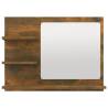 Smoked Oak Bathroom Mirror - 60x10.5x45 cm | HipoMarket UK