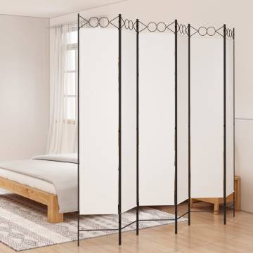 6-Panel Room Divider White 240x220 cm - Stylish & Versatile