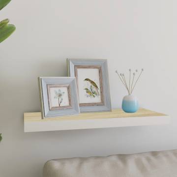 Floating Wall Shelf Oak & White - Stylish Display Solution