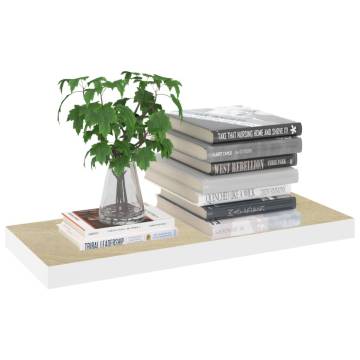 Floating Wall Shelf Oak & White - Stylish Display Solution