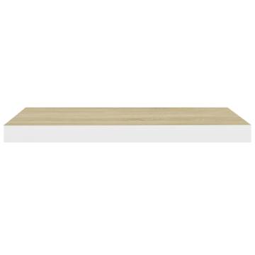 Floating Wall Shelf Oak & White - Stylish Display Solution