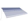 Manual Retractable Awning 500x300 cm Blue and White | HipoMarket