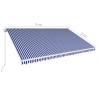 Manual Retractable Awning 500x300 cm Blue and White | HipoMarket