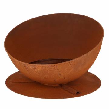 Esschert Design Rust Fire Bowl on Disc | Stylish Garden Fire Pit