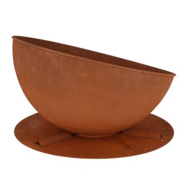 Esschert Design Rust Fire Bowl on Disc | Stylish Garden Fire Pit