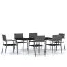 7 Piece Garden Dining Set Grey for Outdoor Dining | HipoMarket