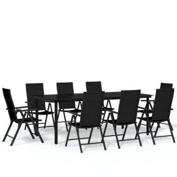 9 Piece Garden Dining Set Black | Stylish Outdoor Dining