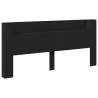 Stylish Black LED Headboard Cabinet - 220x16.5x103.5 cm