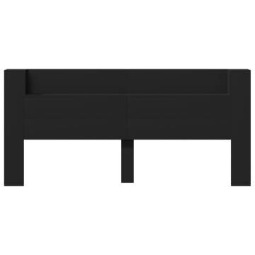 Stylish Black LED Headboard Cabinet - 220x16.5x103.5 cm