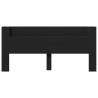 Stylish Black LED Headboard Cabinet - 220x16.5x103.5 cm