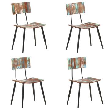 4 pcs Solid Reclaimed Wood Dining Chairs | Unique & Sturdy