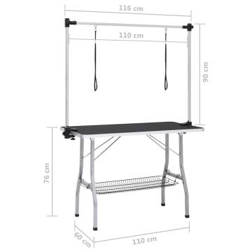 Adjustable Dog Grooming Table with Loops & Basket - HipoMarket